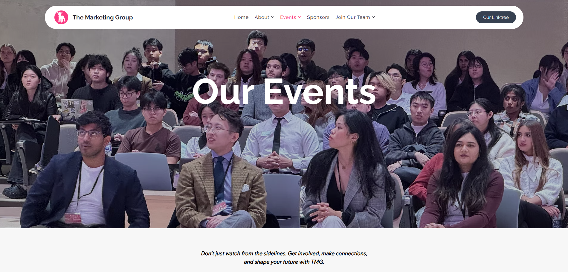 New events page screenshot