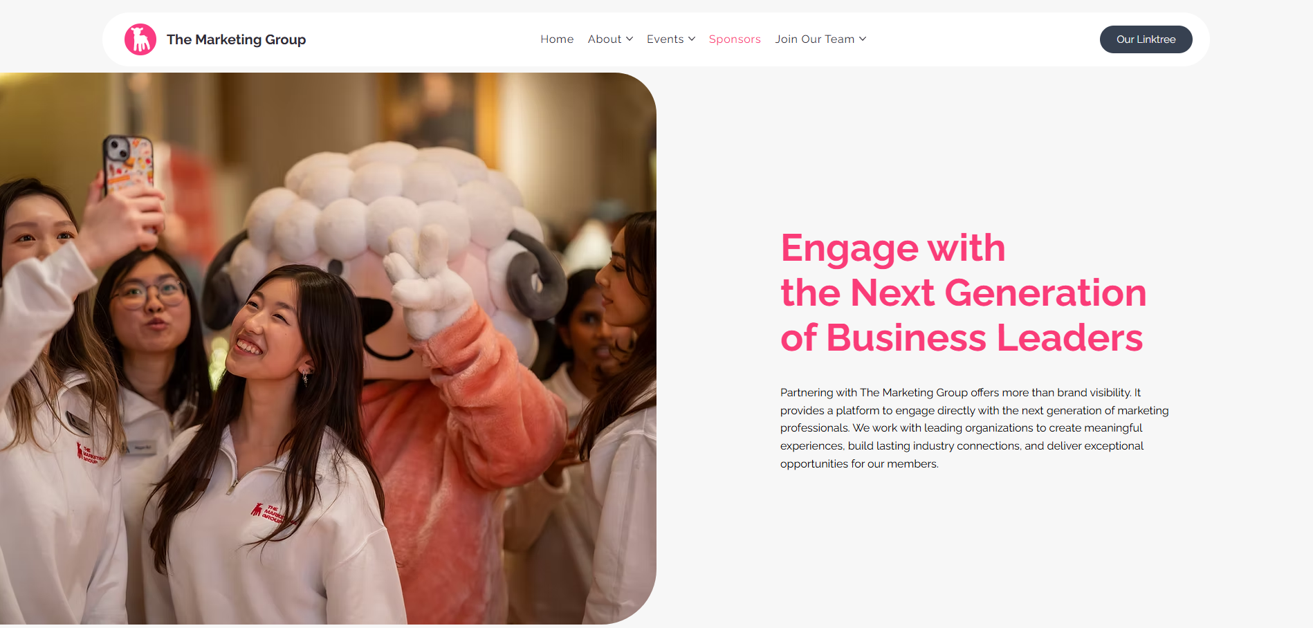 New sponsors page desktop screenshot